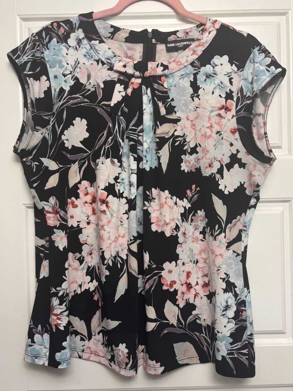 Karl Lagerfeld floral bow tie blouse